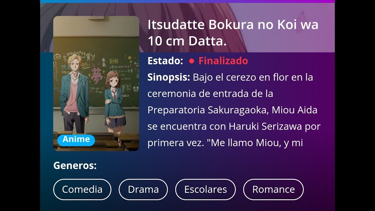 Itsudatte Bokura no Koi wa 10 cm Datta. anime mediafire download