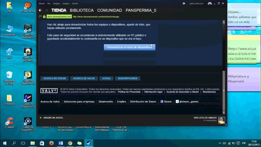 Cómo desvincular mi cuenta de Steam de todas las páginas