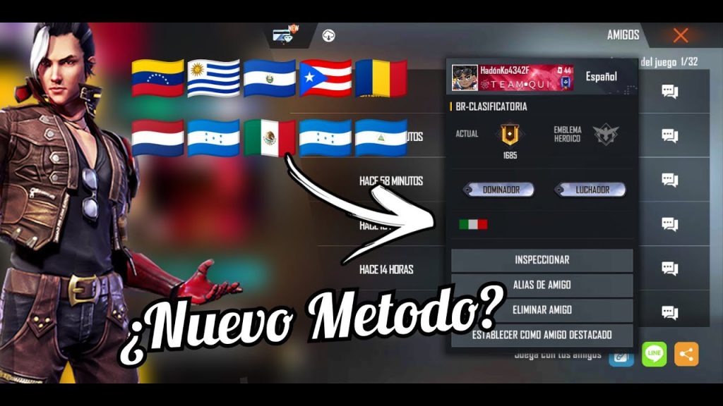 Cómo poner la bandera de tu país en Free Fire 2022